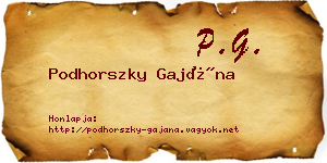 Podhorszky Gajána névjegykártya
